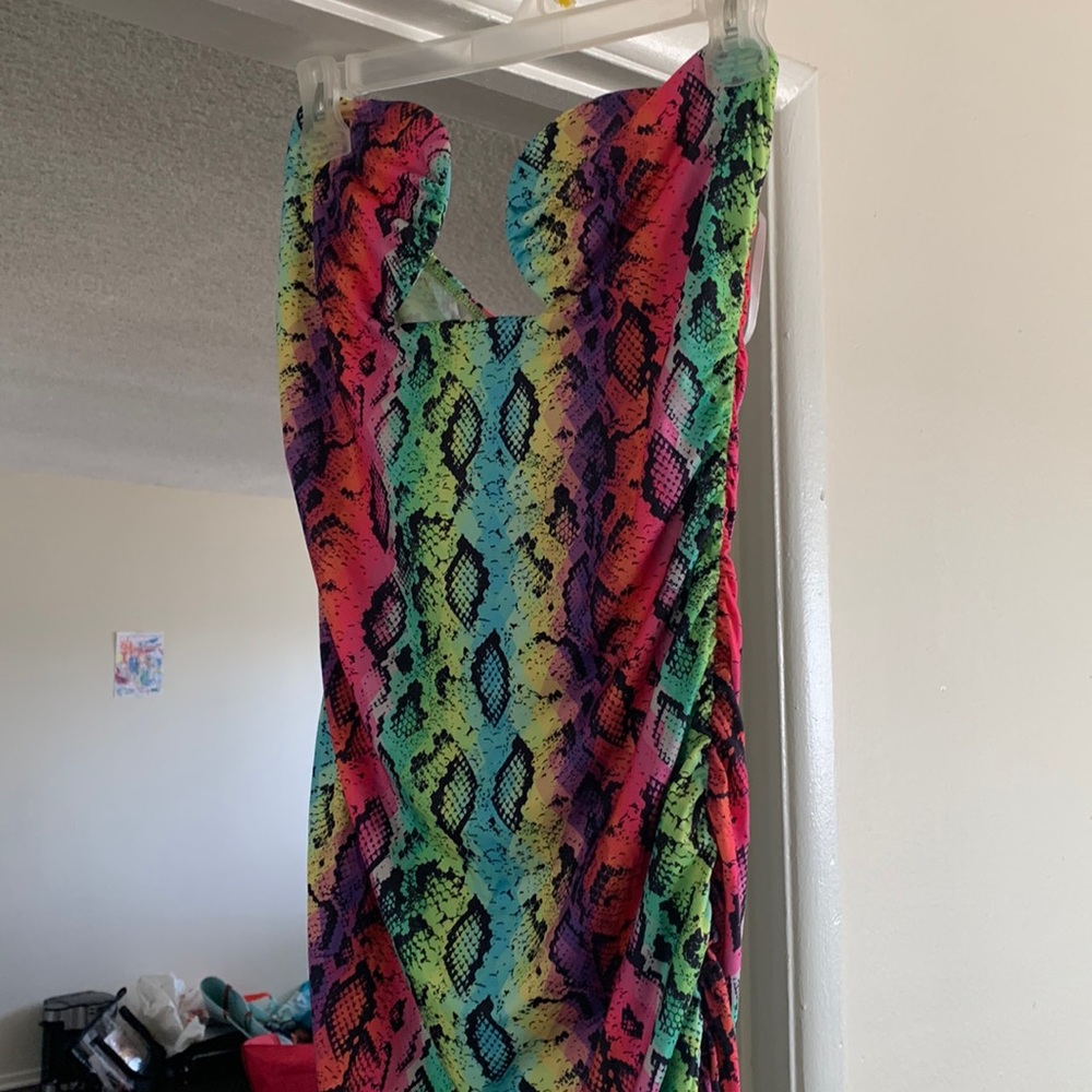 Colorful strapless dress